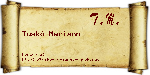 Tuskó Mariann névjegykártya