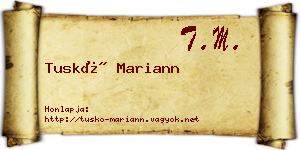 Tuskó Mariann névjegykártya